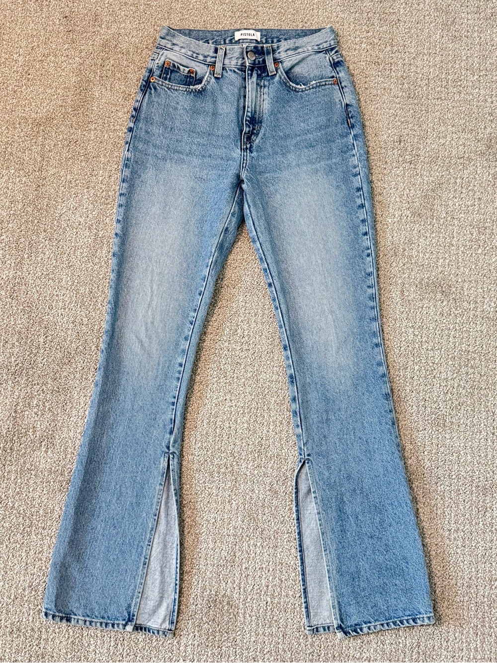 pistola 24 Light Blue Split-Hem Flare Jeans
